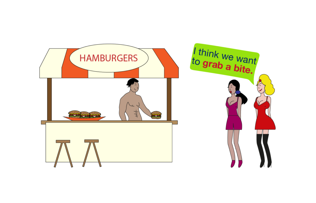 "Grab a bite": idiom meaning, examples, use in context.