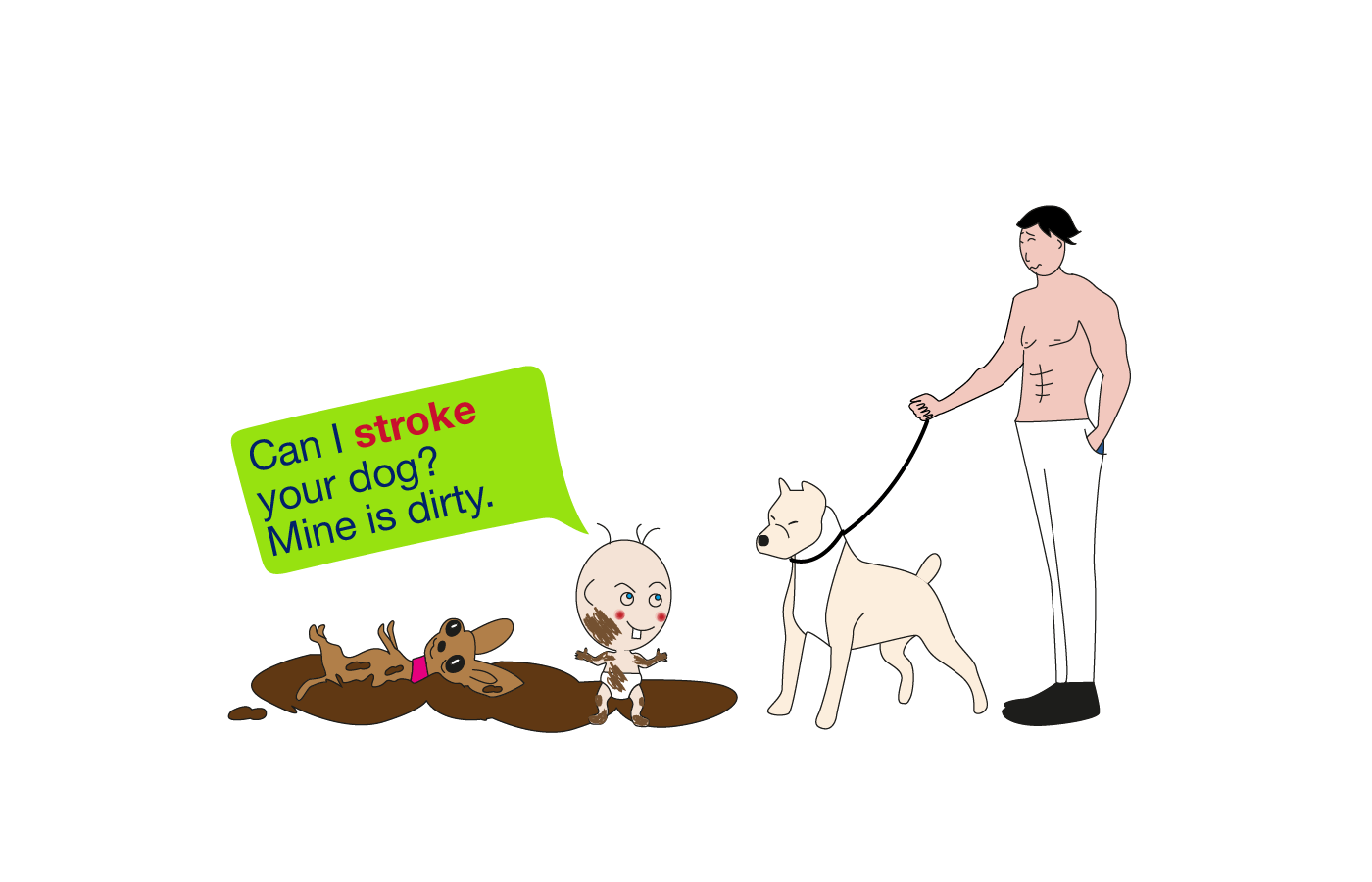 stroke a dog vocabulary meaning